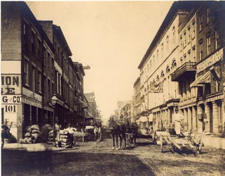 Businesses along Main (First) Street, North from Walnut Street